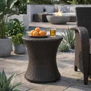 Table Kono Sablier 19 po sans verre, table d'appoint, brun