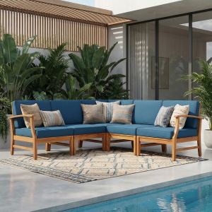 Ensemble sofa 5 pcs PERLA, bleu