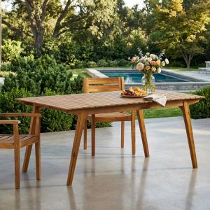 Table à manger extérieure bois 69 po