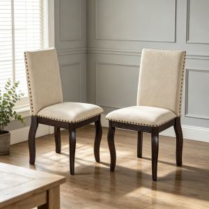 TREXM Ensemble 2 chaises salle à manger, tissu espresso