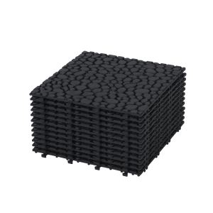 Tuiles pont 12x12 po noir entrelacées antiglisse 12 unités