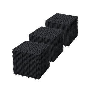 Tuiles pont 12x12 po noir verrouillage, imperméable extérieur 60