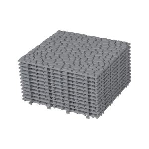 Tuiles terrasse 12x12po gris imbriquées plastique antidérapant 12 pièces