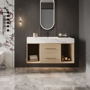 Vanité flottante 39.4po 2 tiroirs ardoise