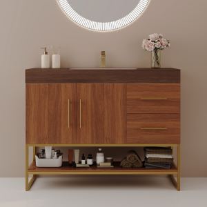 Meuble lavabo 36", céramique, pierre frittée
