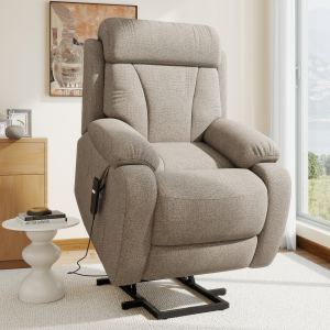 Fauteuil releveur brun, velours flocon, télécommande
