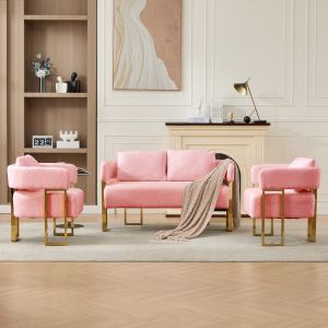 Chaise TS décorateur pieds or pas roulettes teddy flanelle