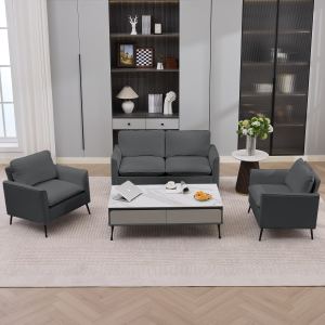 Sofa TS patte chat cuir, style nordique rétro, ensemble 2