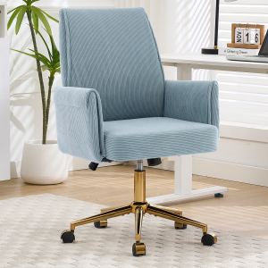Chaise bureau dossier mi-hauteur tissu, bleu