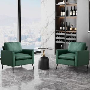 Canapé cuir TS Cat Paw 2 pc vert, rétro nordique