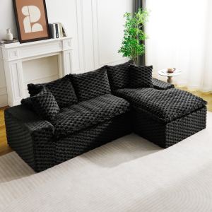 Canapé convertible Black Turtle velours droite