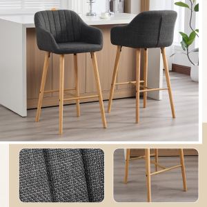 Tabourets bar moderne ensemble 2 lin dossier bras
