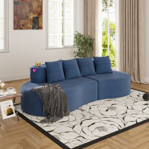 Sofa sectionnel 3 places courbe demi-lune minimaliste