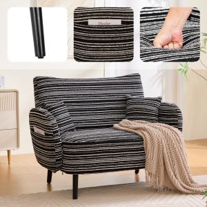 Sofa 2 places style moderne ultra-confortable rangement poches