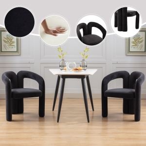 Chaises salle à manger velours 2 pièces noir moderne