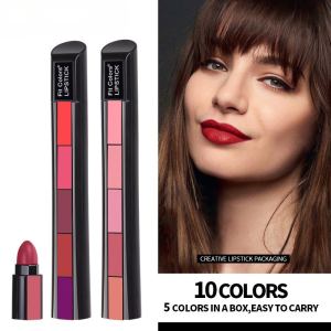 Ensemble Rouge à Lèvres Velours Mat 10 Couleurs 5 En 1