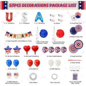 Ensemble décorations 4 juillet ballons drapeaux confettis USA