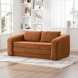 Canapé-lit 71" pliable orange chenille nuages