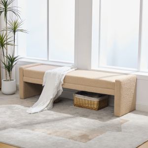 Banc bout de lit Boucle moderne, Lin