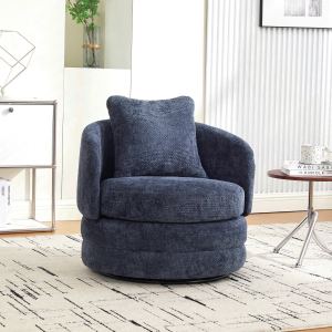 Chaise accent pivotant 360° chenille 30 po marine