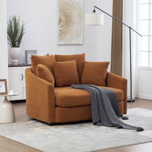 Chaise lounge fauteuil accent rond 56,3", orange