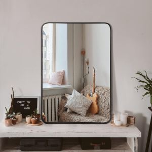 Miroir mural noir cadre métal 24x32 po W2203135016