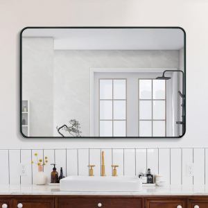 Miroir salle de bain métal noir 30x40po W2203134112