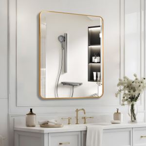 Miroir mural salle bain rectangle 30po x 36po, or