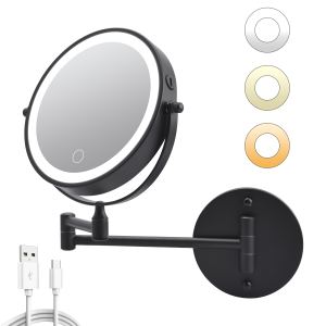 Miroir maquillage mural rechargeable 8'' grossissant