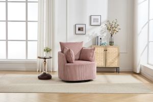 Fauteuil accent pivotant tonneau, corduroy