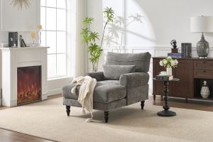 Méridienne moderne rembourrée, canapé-lit, gris