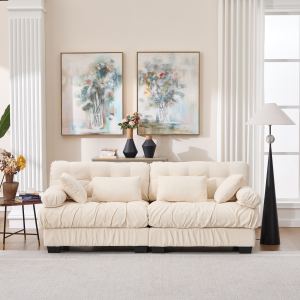 Sofa modulable nuage, canapé moderne, flanelle, 4 coussins