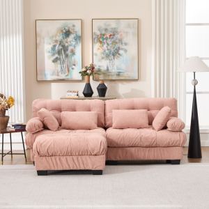 Sectionnelle modulaire nuage ottoman flanelle 4 coussins