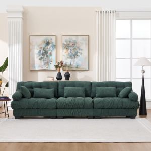 Canapé sectionnel modulaire nuage 3 places flanelle profonde + coussins