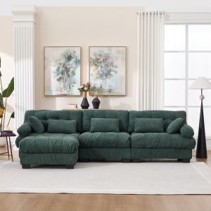 Sofa modulaire nuage L ottoman mouvant tissu flanelle