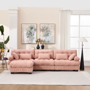 Sofa sectionnel modulaire nuage L ottoman flanelle 5 oreil