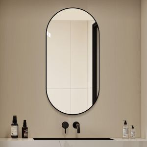 Miroir salle bain 48x24po noir mural moderne HD horizontal vertical