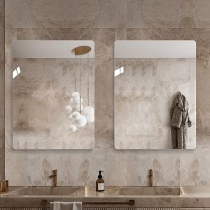 Miroir salle bain 32x24 po sans cadre argent