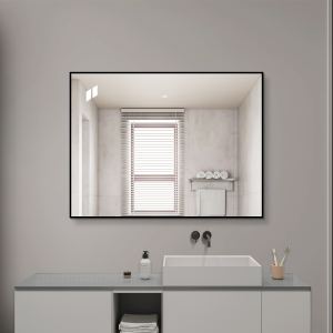 Miroir salle bain noir aluminium 24x32po cuivre-libre