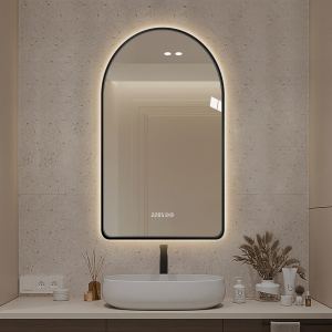 Miroir salle bain 32 X 60 LED arche, anti-buée, 3 couleurs