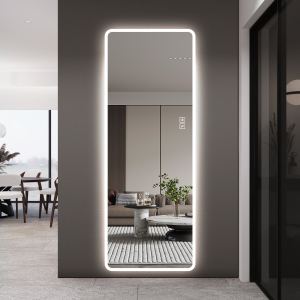 LED Full Length Mirror With Lights, 63  X 24  Wall Mounted Full Body Mirror, Dimmable & 3 Color Lighting, Anti-Fog, Shatter-Proof, Memory Function, Plug-in Or Hardwired, Bedroom