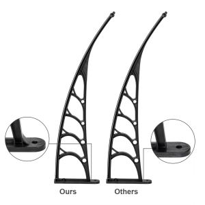 Auvent porte fenêtre 80x38" polycarbonate brun support noir