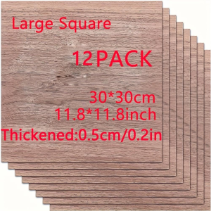 12 Square Walnut Wood Pieces Natural, Unfinished, Blank, Smoothly Polished Suitable For DIY Crafts, Painting, Coaster Making, And Wedding Or Home Decor