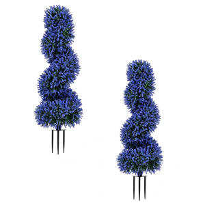 2 plantes spirales faux réaliste PE violet décoration