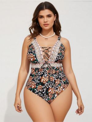 Maillot 1 pièce grande taille 2026 floral dentelle