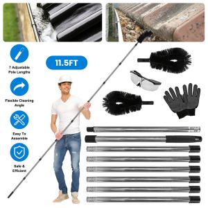 Brosse gouttière 10,5 pi télescopique avec gants anti-glisse