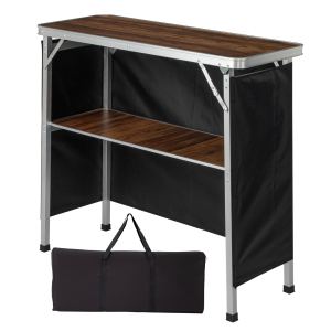 Table bar pliante 100-38-88cm, cadre alu, comptoir