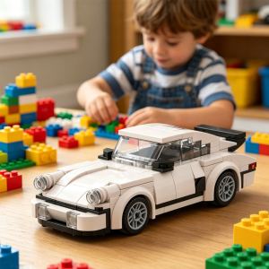 Auto sport blanche 196PCS Porsche 911 briques construction