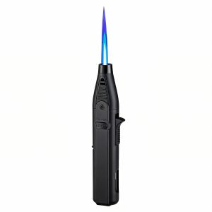 Briquet torche extérieur coupe-vent, flamme bleue, verrous sécurité