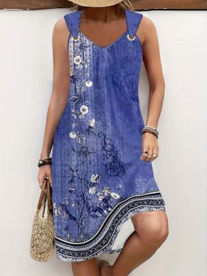 Robe grande taille imprimé ethnique rétro